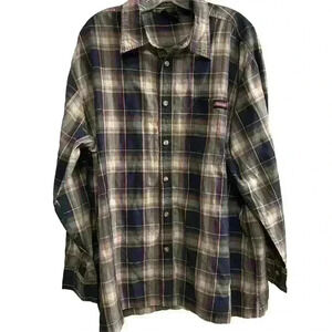 Dickies Men's 2XL Plaid Flannel Long Sleeve Button-Up Shirt Multicolor